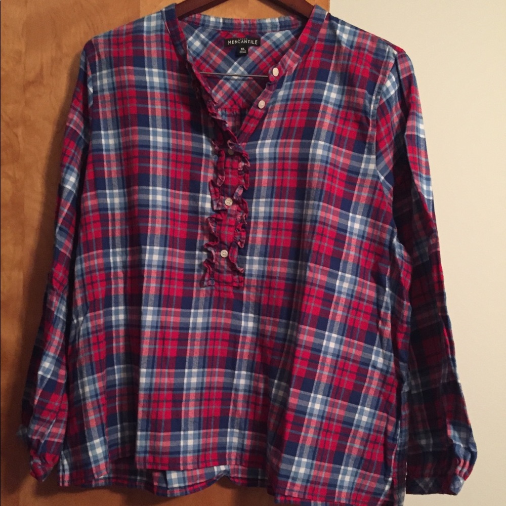 J Crew ruffle Henley